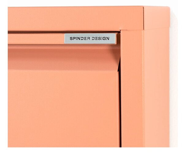 Scarpiera color salmone in metallo con ante ribaltabili 50x103x15 cm Billy – Spinder Design
