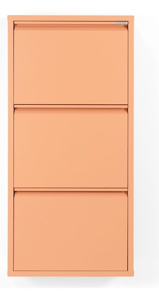 Scarpiera color salmone in metallo con ante ribaltabili 50x103x15 cm Billy – Spinder Design