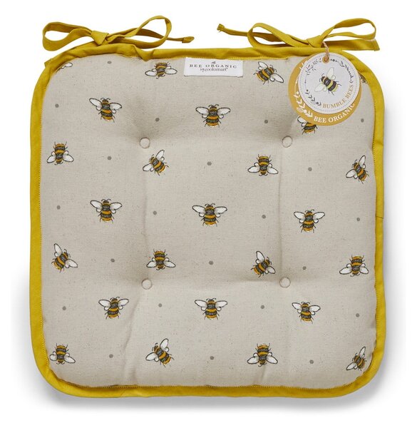 Cuscino di seduta in cotone beige e giallo Bumble Bees - Cooksmart ®