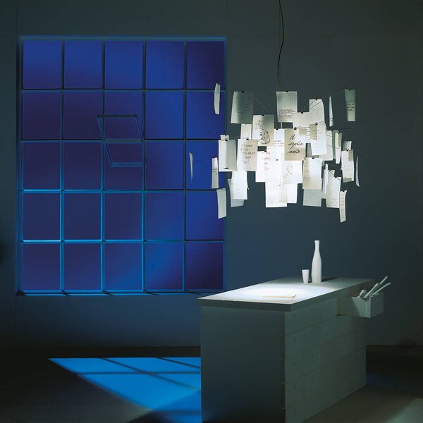 Ingo Maurer Lampada a sospensione Zettel'z 5, dimmerabile, Bianco / Opale, Soggiorno / Sala da pranzo, Carta / Lunolit / Lunopal, Design, Lampada a sospensione