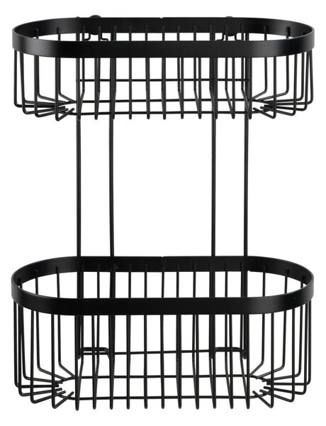 Cestino da parete nero a 2 livelli Classic Plus - Wenko