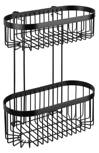 Cestino da parete nero a 2 livelli Classic Plus - Wenko