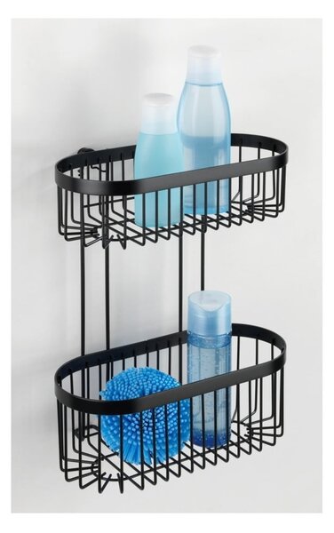 Cestino da parete nero a 2 livelli Classic Plus - Wenko