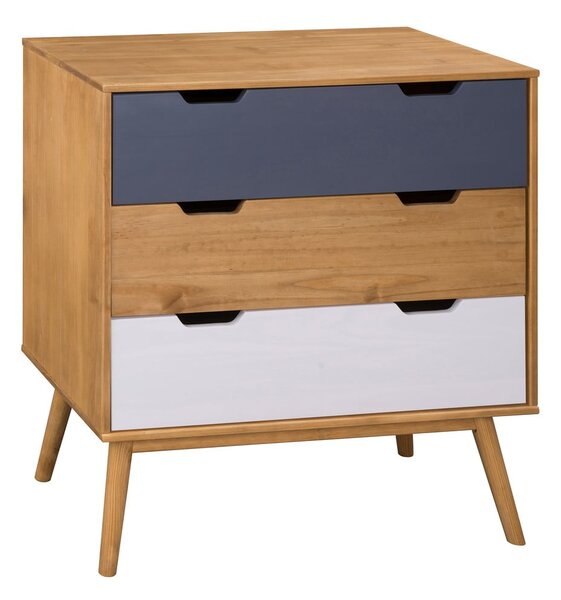 Cassettiera in legno di pino massiccio, larghezza 80 cm Cusco - Marckeric