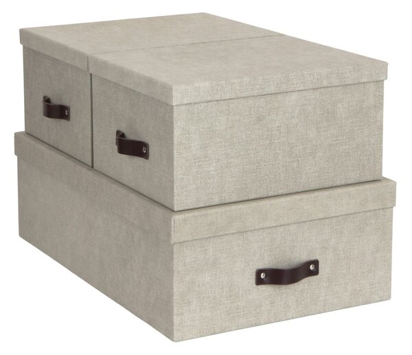 Set di 3 scatole portaoggetti beige Inge - Bigso Box of Sweden