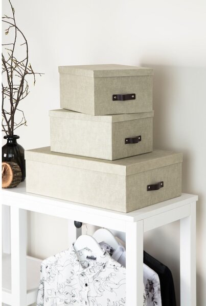 Set di 3 scatole portaoggetti beige Inge - Bigso Box of Sweden