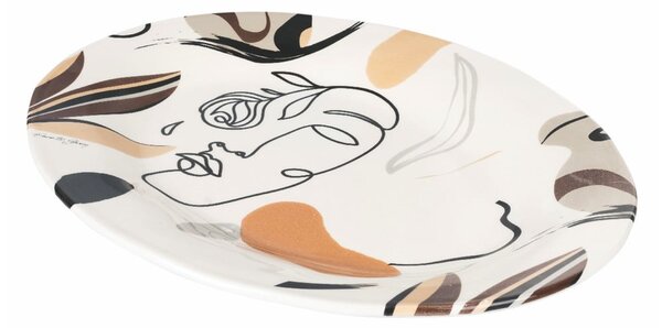 Piatto da portata in ceramica , 45,5 x 33 cm Face to Grey - VDE Tivoli 1996