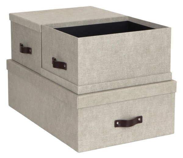 Set di 3 scatole portaoggetti beige Inge - Bigso Box of Sweden