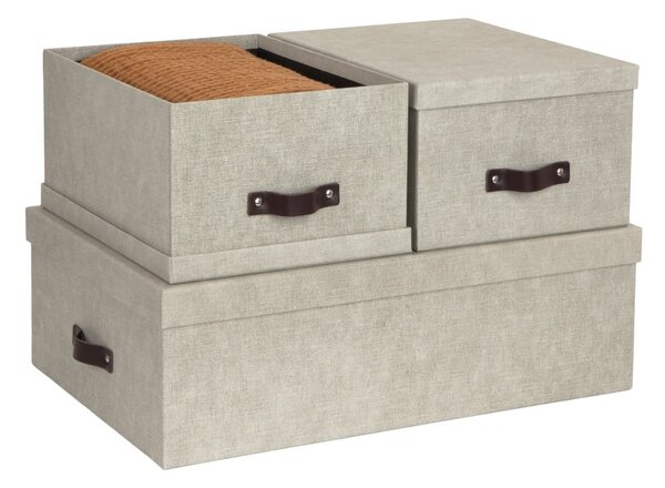 Set di 3 scatole portaoggetti beige Inge - Bigso Box of Sweden