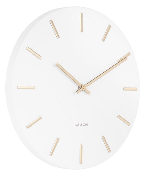 Orologio da parete bianco con lancette dorate , ø 30 cm Charm - Karlsson