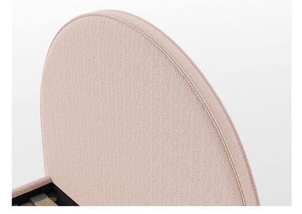 Letto singolo imbottito rosa con contenitore con rete inclusa 90x200 cm Moon – Vipack