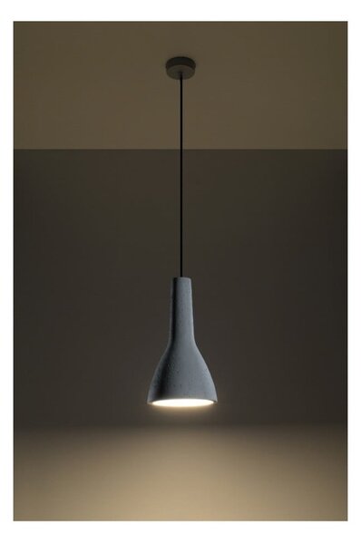 Lampadario grigio chiaro con paralume in calcestruzzo ø 17 cm Mattia – Sollux
