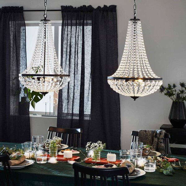 Markslöjd Lampadario di cristallo Gränsö, dimmerabile, Chiaro / Trasparente, Soggiorno / Sala da pranzo, Cristallo, Lampadario di cristallo