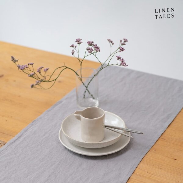 Runner da tavola in lino 40x200 cm Light Grey - Linen Tales