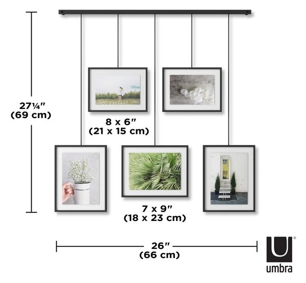 Cornici da parete in metallo nero in set da 5 66x69 cm Exhibit - Umbra