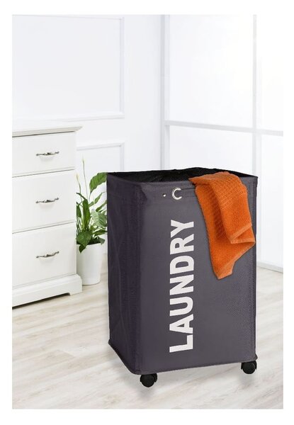 Cesto portabiancheria Quadro grigio, 79,2 l Corno - Wenko