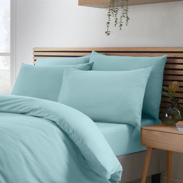 Set copripiumino e federa blu per letto matrimoniale e per letto esteso 260x220 cm So Soft Non-Iron – Catherine Lansfield