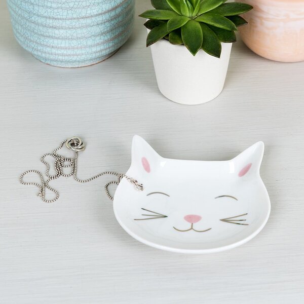 Piatto decorativo in porcellana Cat Face - Rex London