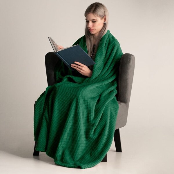 Coperta in microfibra verde scuro, 150 x 200 cm Henry - DecoKing