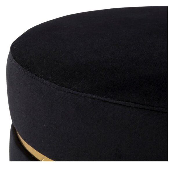Sgabello imbottito nero Paris, ⌀ 35 cm - Mauro Ferretti