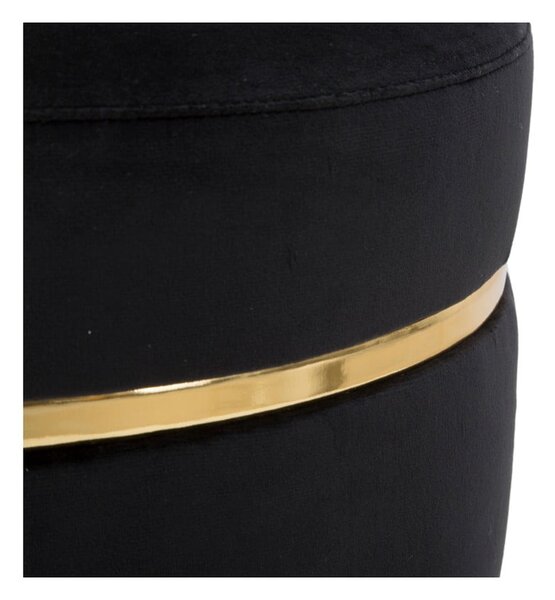 Sgabello imbottito nero Paris, ⌀ 35 cm - Mauro Ferretti