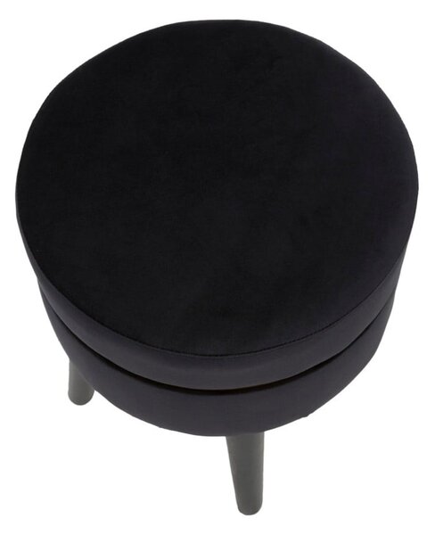 Sgabello imbottito nero Paris, ⌀ 35 cm - Mauro Ferretti