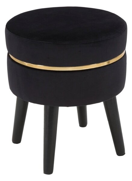 Sgabello imbottito nero Paris, ⌀ 35 cm - Mauro Ferretti