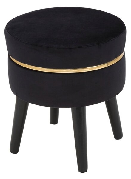 Sgabello imbottito nero Paris, ⌀ 35 cm - Mauro Ferretti
