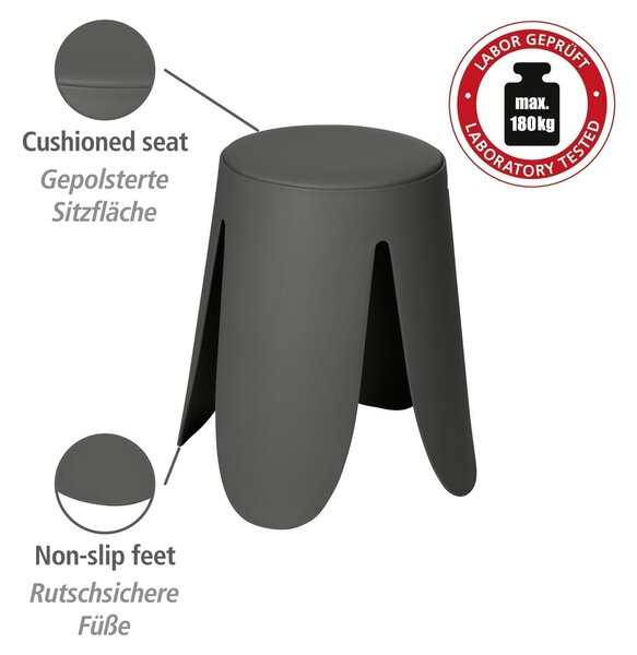 Sedia in plastica antracite Comiso - Wenko