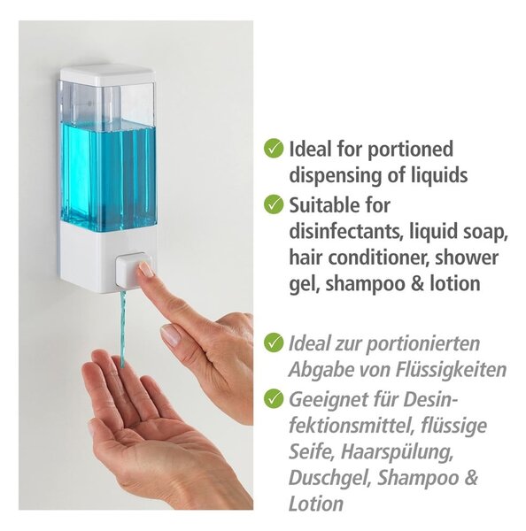 Dispenser di sapone in plastica bianco da parete 320 ml Istres - Wenko