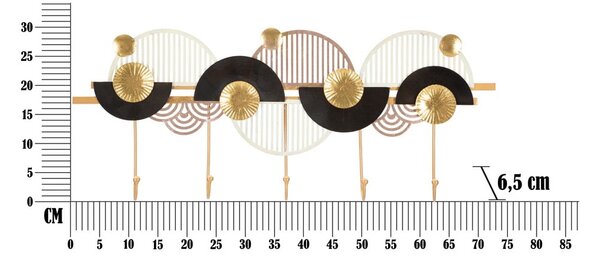 Appendiabiti da parete in oro e nero Art - Mauro Ferretti