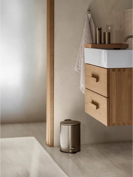 Cestino per rifiuti in acciaio con piedini in bronzo 3 l Tubo - Blomus
