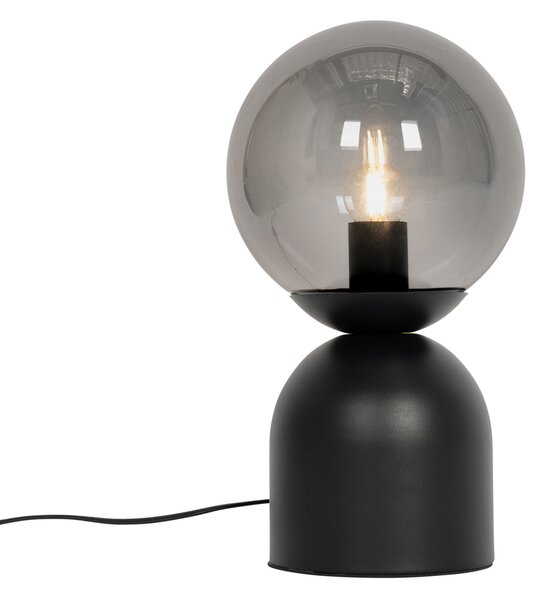 Lampada da tavolo Hotel Chic nera con vetro fumé - Pallon Trend