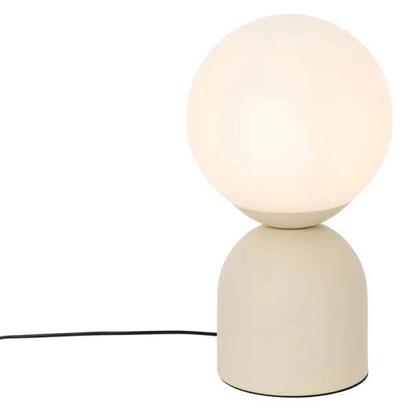 Lampada da tavolo beige con vetro opale - Pallon Trend