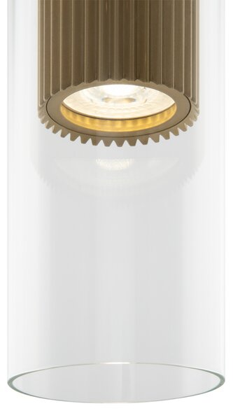 Lampadario A Sospensione Moderno Dynamics Alluminio Oro Vetro 1 Luce Gu10 50W
