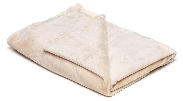 Coperta in micropile beige chiaro , 150 x 200 cm - My House