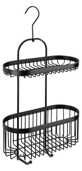 Cestino nero da appendere a 2 livelli Classic Plus - Wenko