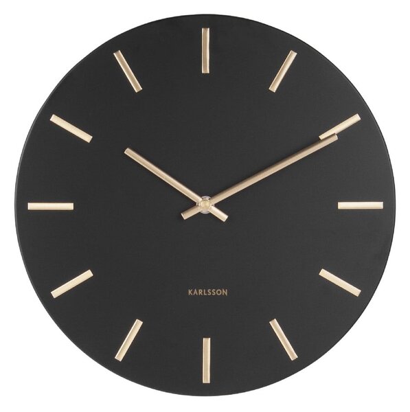 Orologio da parete nero con lancette dorate , ø 30 cm Charm - Karlsson