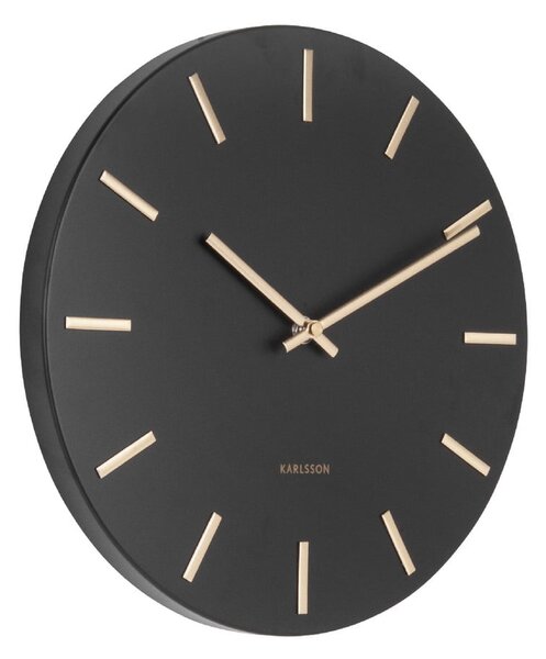 Orologio da parete nero con lancette dorate , ø 30 cm Charm - Karlsson