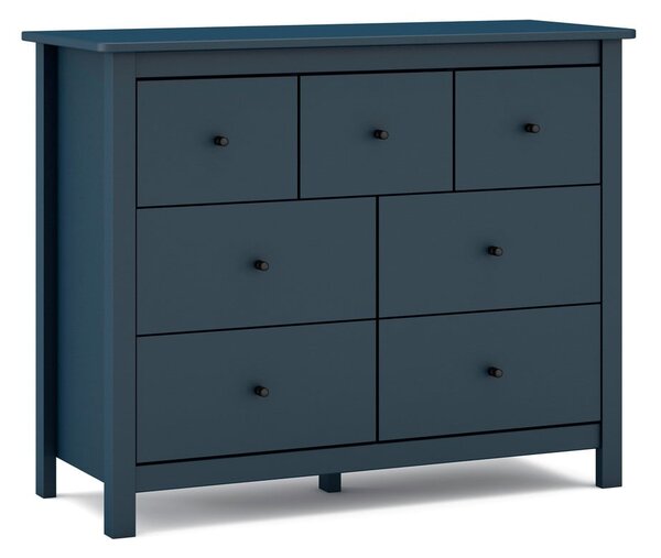 Cassettiera bassa blu scuro in legno di pino 110x80 cm Misti - Marckeric