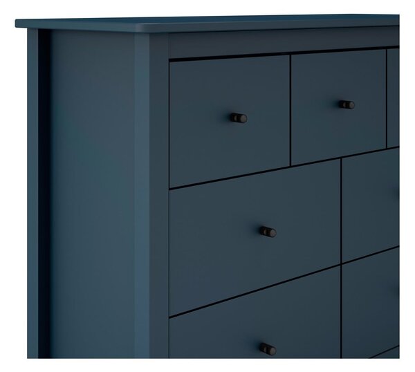 Cassettiera bassa blu scuro in legno di pino 110x80 cm Misti - Marckeric