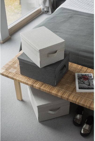 Scatola con coperchio beige in tessuto 35x26x19 cm Soft Storage – Bigso