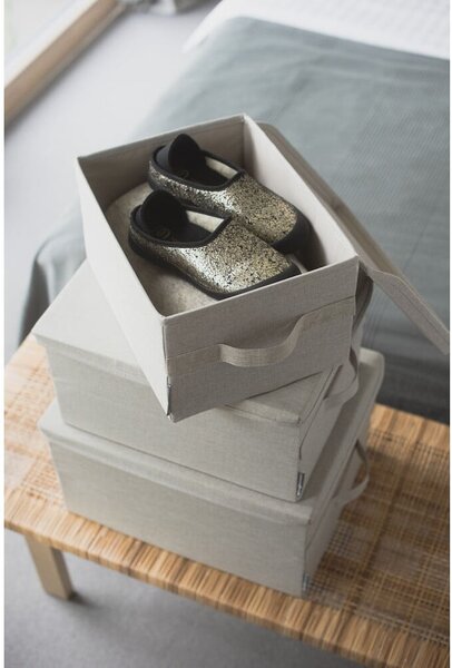 Scatola con coperchio beige in tessuto 35x26x19 cm Soft Storage – Bigso