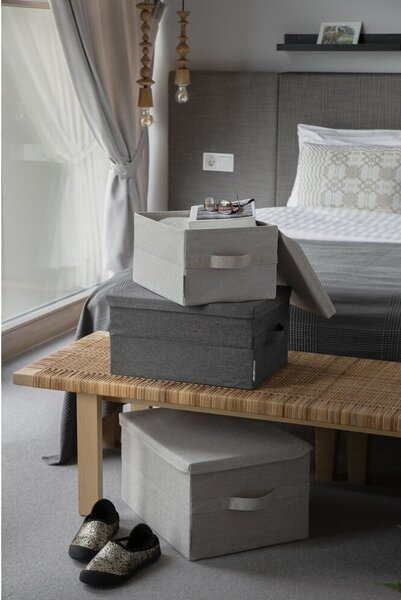 Scatola con coperchio beige in tessuto 35x26x19 cm Soft Storage – Bigso