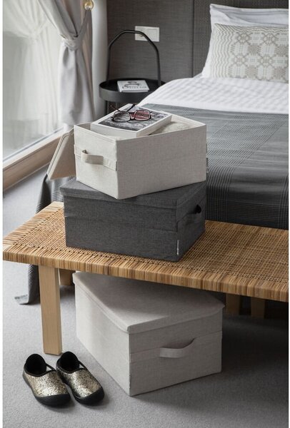 Scatola con coperchio beige in tessuto 35x26x19 cm Soft Storage – Bigso