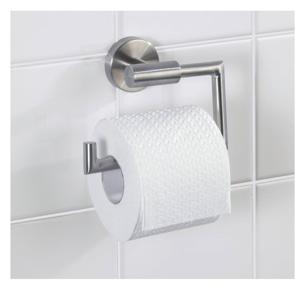 Porta carta igienica a parete in acciaio inox in argento opaco Bosio - Wenko