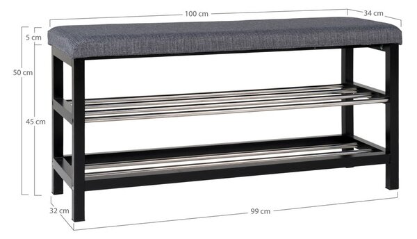 Scarpiera con seduta grigia Padova – House Nordic