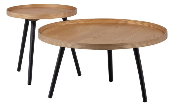 Tavolo pieghevole con piano in frassino decorato, ø 45 cm Mesa - WOOOD