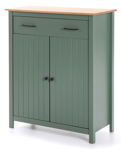 Cassettiera alta in legno di pino di colore verde-naturale 90x110 cm Miranda - Marckeric