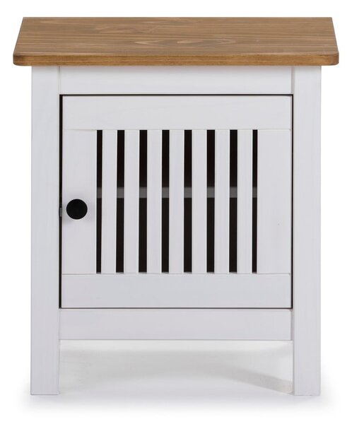 Comodino in legno bianco Bruna - Marckeric